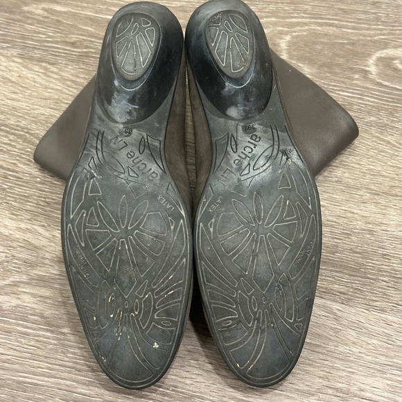 Arche France Calfskin Suede Leather Ankle Boots Taupe Gray Wedge Zip Booties 8.5 - Picture 8 of 9